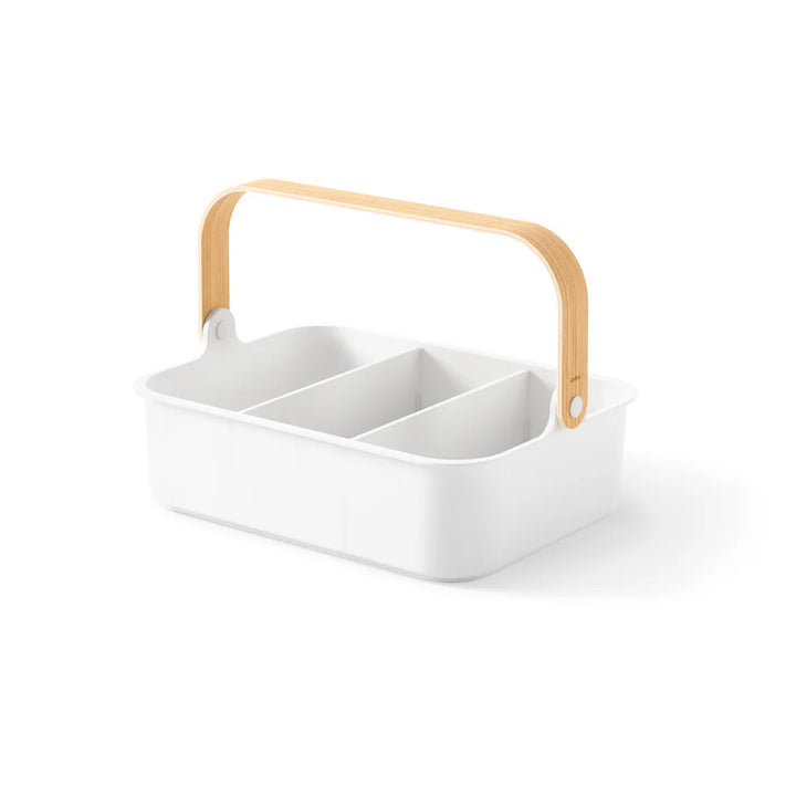 BELLWOOD STACKABLE STORAGE BIN - LARGE "WHITE/NATURAL"