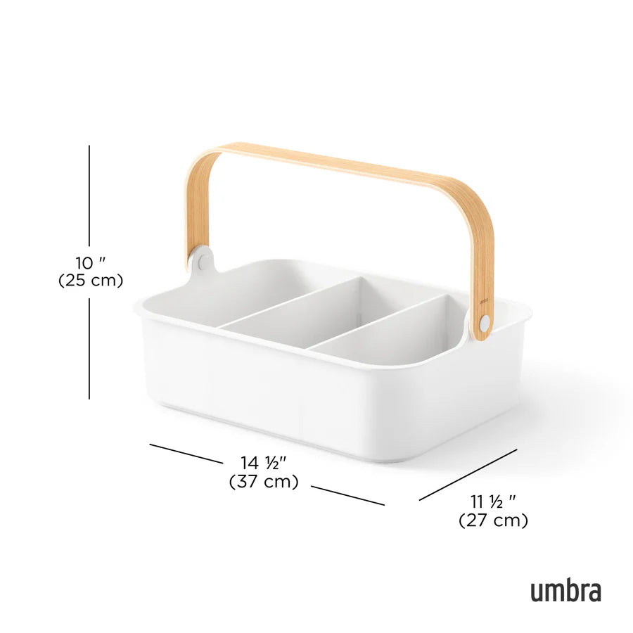 BELLWOOD STACKABLE STORAGE BIN - LARGE "WHITE/NATURAL"