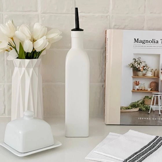 PARK WEST OIL/VINEGAR BOTTLE 16OZ "WHITE"