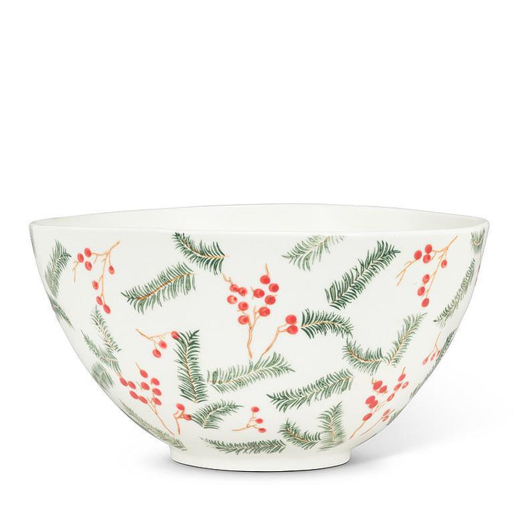 LARGE PINE & BERRIES BOWL - 9''D