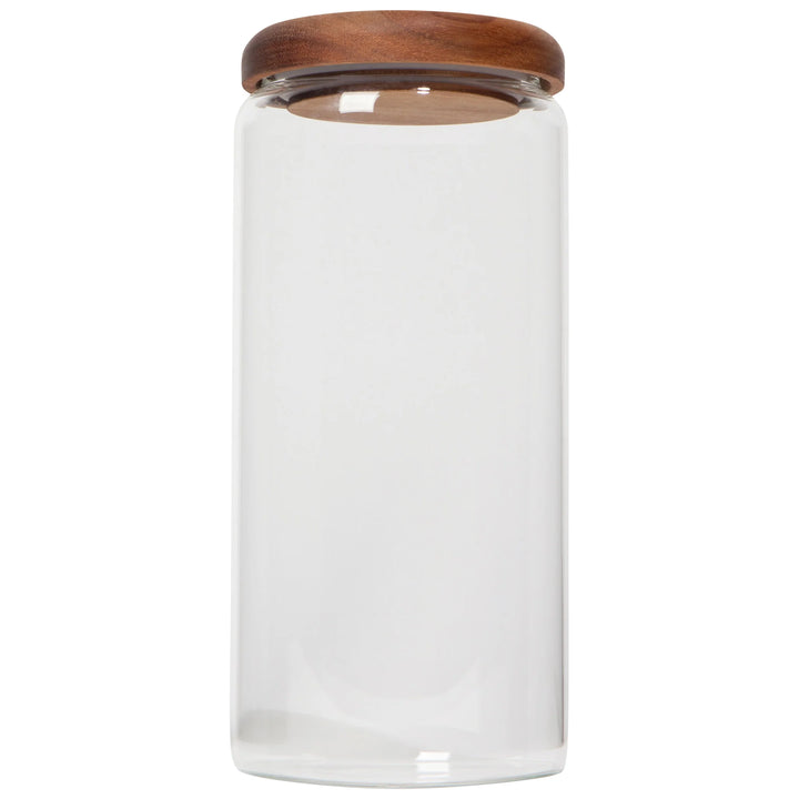GLASS JAR WITH ACACIA WOOD LID - LARGE 42 OZ