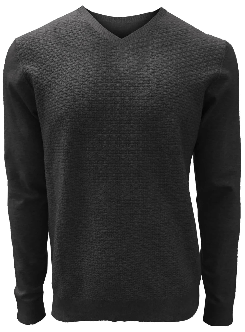 LEMIN CASHMERE-LIKE V-NECK SWEATER - CHARCOAL