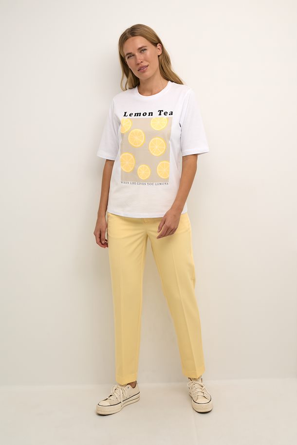 KADINA T-SHIRT - BLUE FLOWERS/YELLOW LEMONS