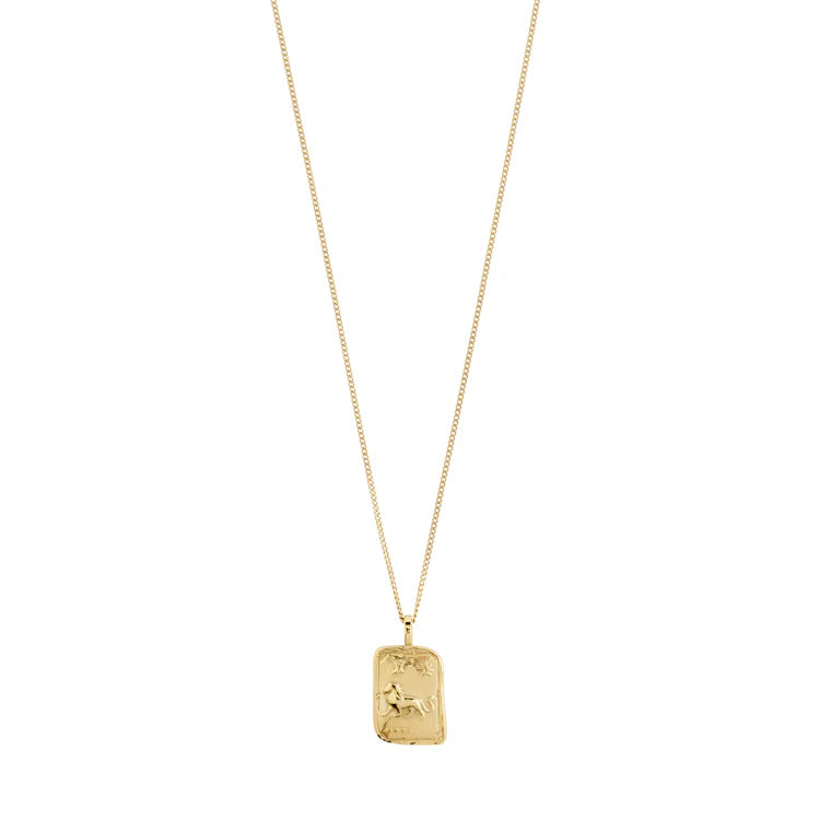 LEO ZODIAC SIGN NECKLACE - SQUARE (GOLD-PLATED)