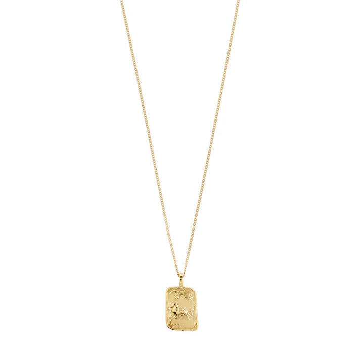 LEO ZODIAC SIGN NECKLACE - SQUARE (GOLD-PLATED)