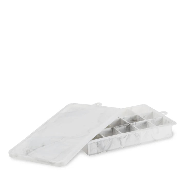 1.25" ICE CUBE TRAY WITH LID IN GRAY MARBLE
