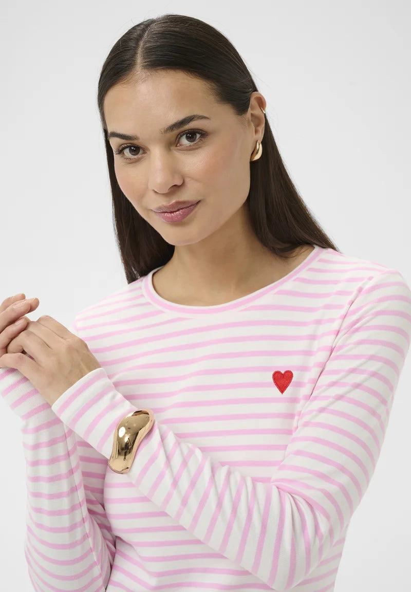 KALIDDY SHIRT "CHALK PINK/POPPY RED HEART"