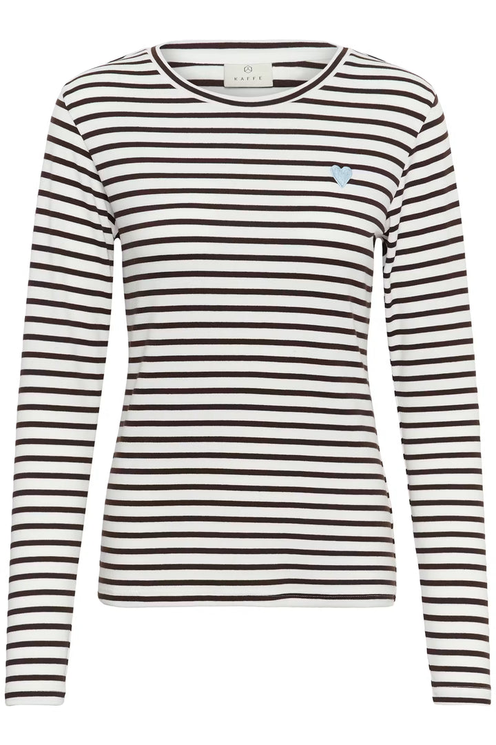 LIDDY T-SHIRT "CHALK/BROWN/BLUE HEART"
