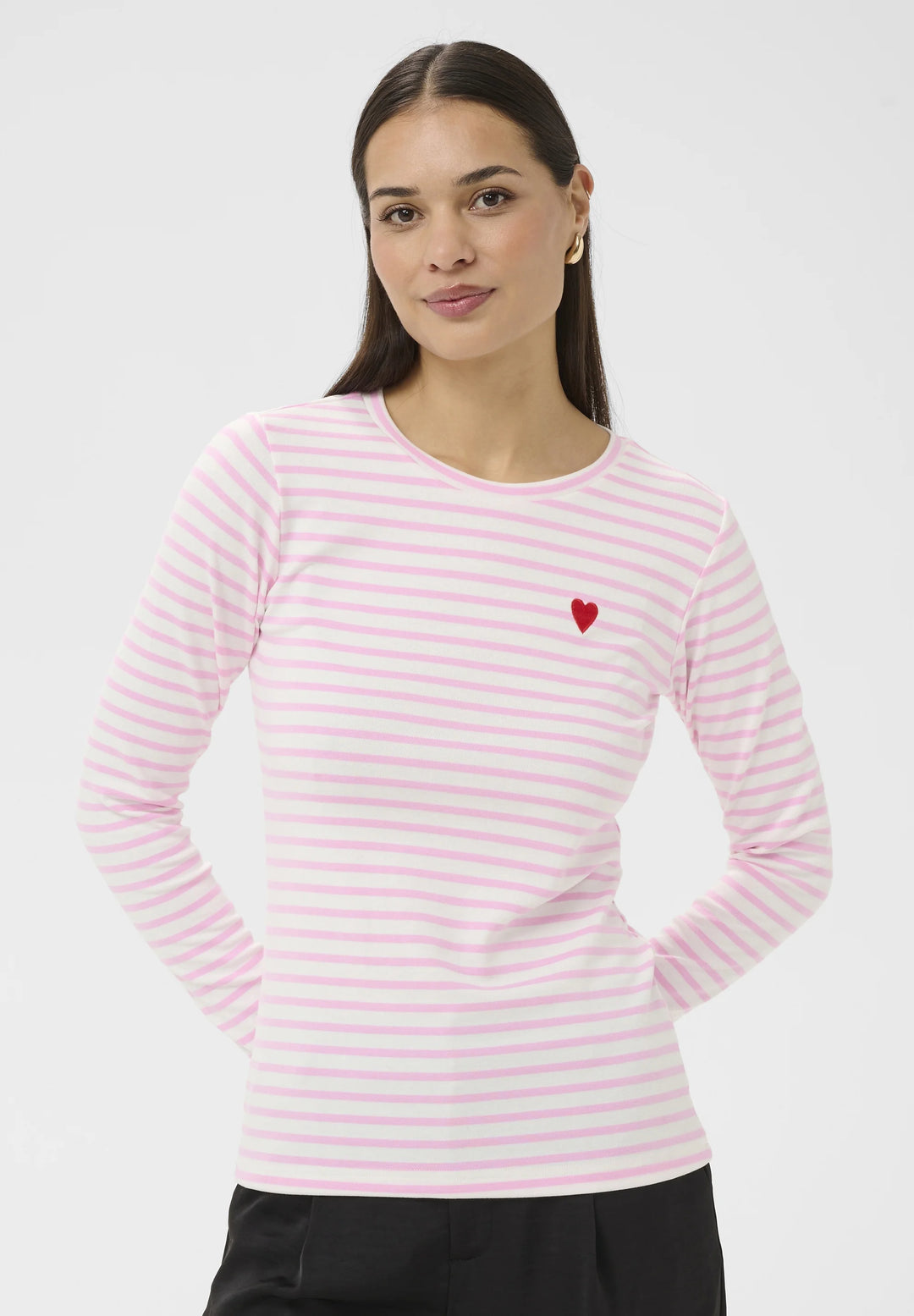 KALIDDY SHIRT "CHALK PINK/POPPY RED HEART"