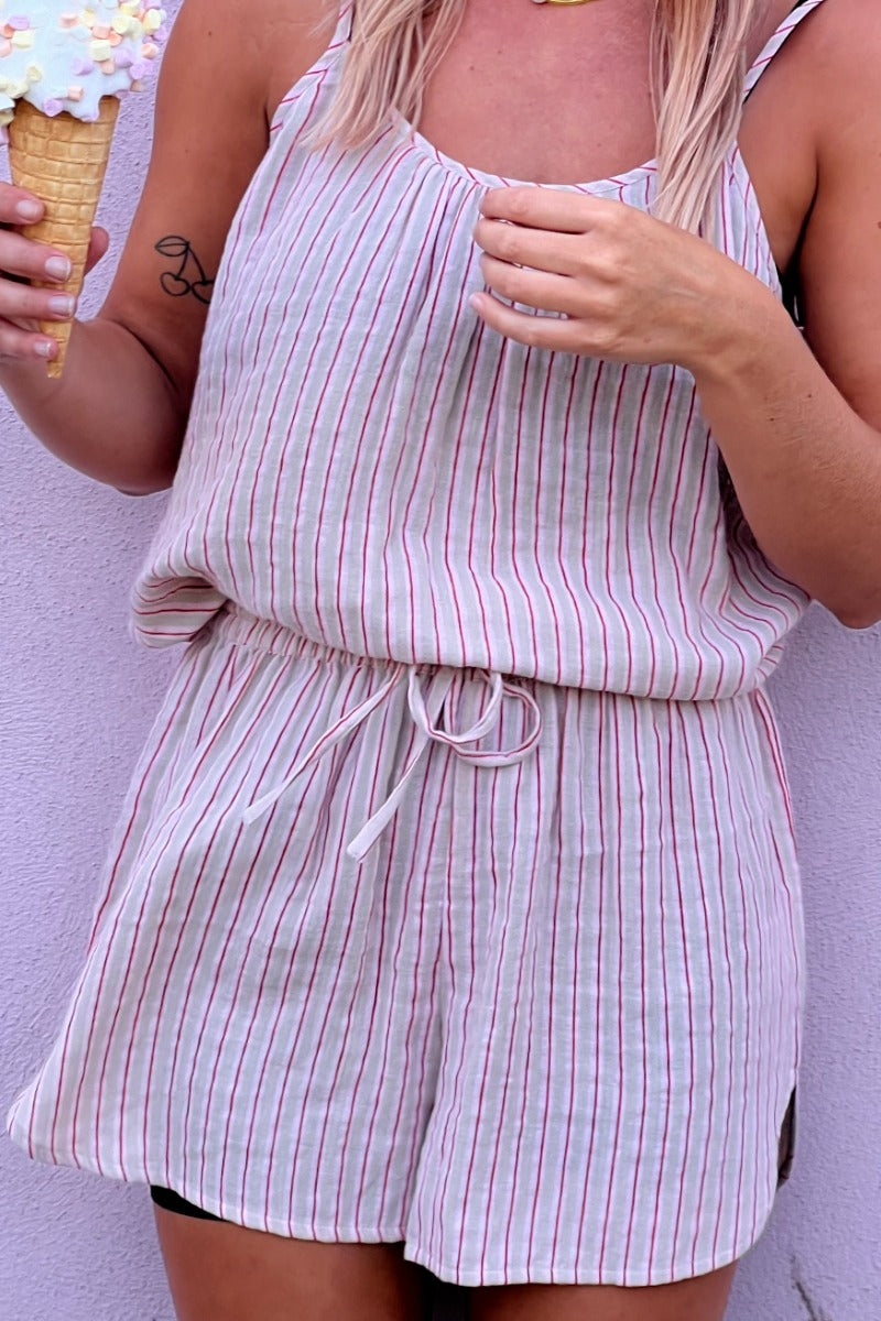 IAFOXA STRIPED BEACH SHORTS "LIGHT LILAC STRIPE"