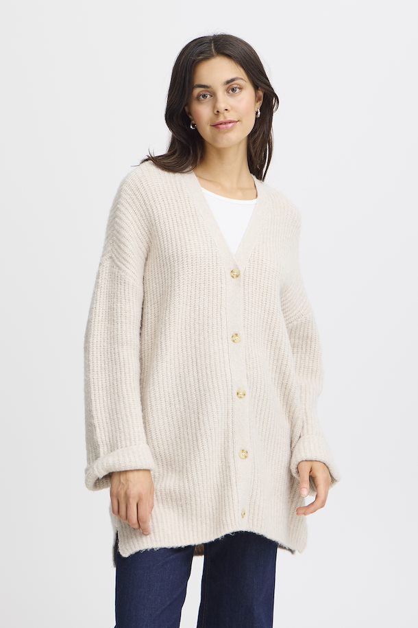 FRBEVERLY CARDIGAN "LIMESTONE MELANGE"