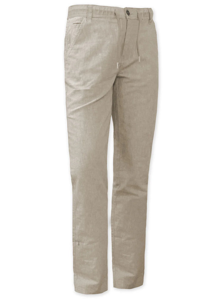 LINEKER LINEN PANT WITH ELASTIC WAISTBAND DRAWCORD