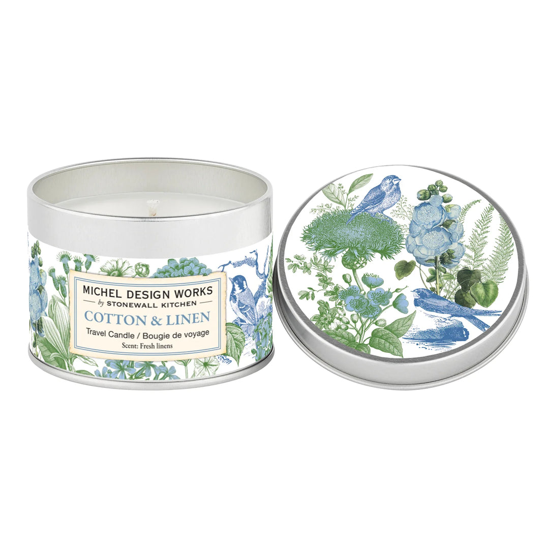MICHEL DESIGN - COTTON AND LINEN TRAVEL SOY CANDLE