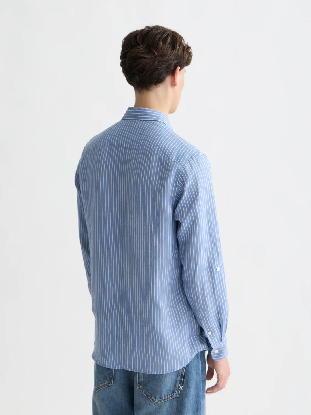LINEN STRIPED SHIRT "INFINITY WHITE STRIPE"