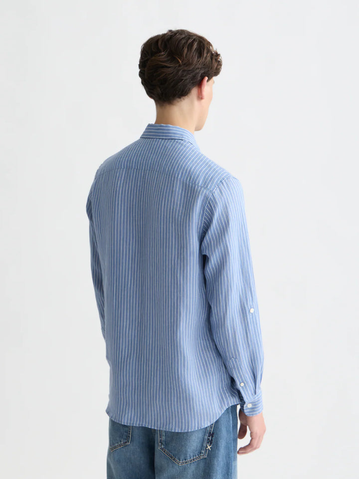 LINEN STRIPED SHIRT "INFINITY WHITE STRIPE"