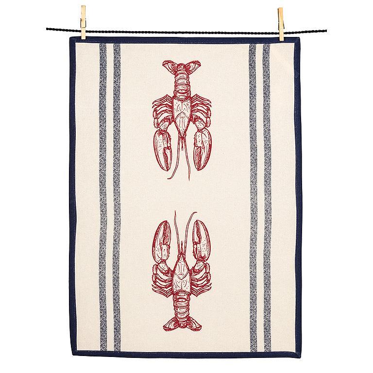STRIPED LOBSTER KITCHEN TOWEL 20X28&