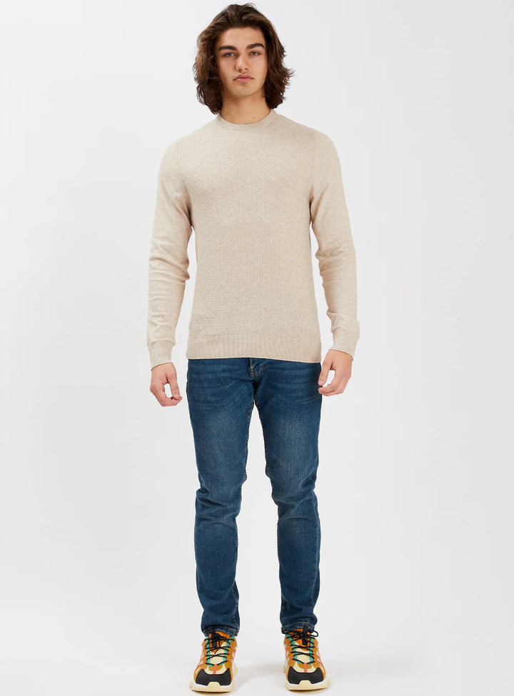 LOGAN CASHMERE-LIKE SWEATER - BEIGE MIX