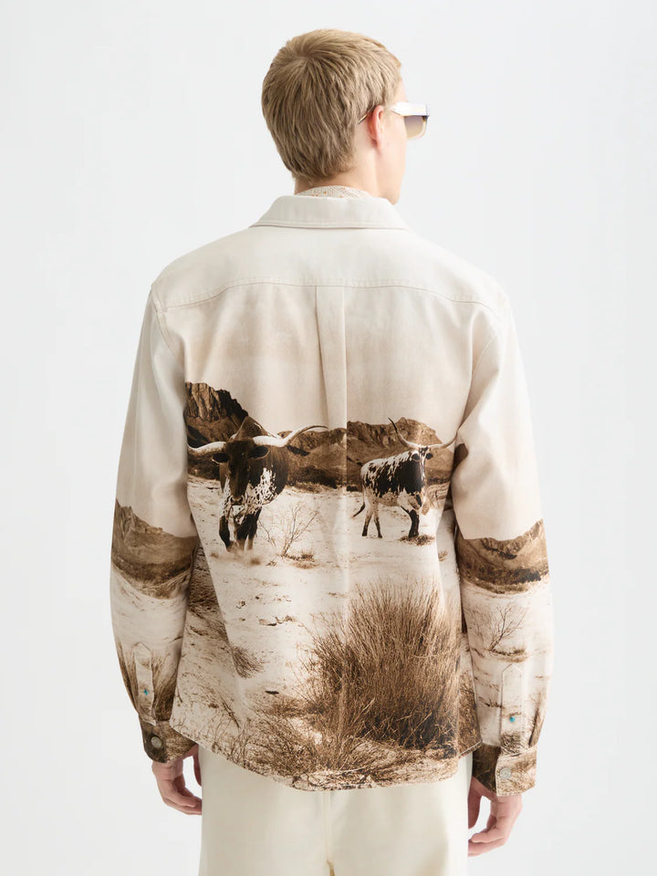 SCENERY OVERSHIRT "LONGHORN SEPIA"