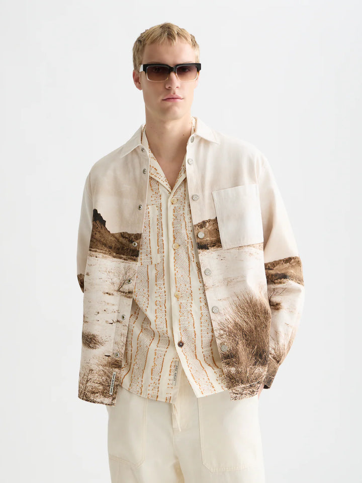 SCENERY OVERSHIRT "LONGHORN SEPIA"