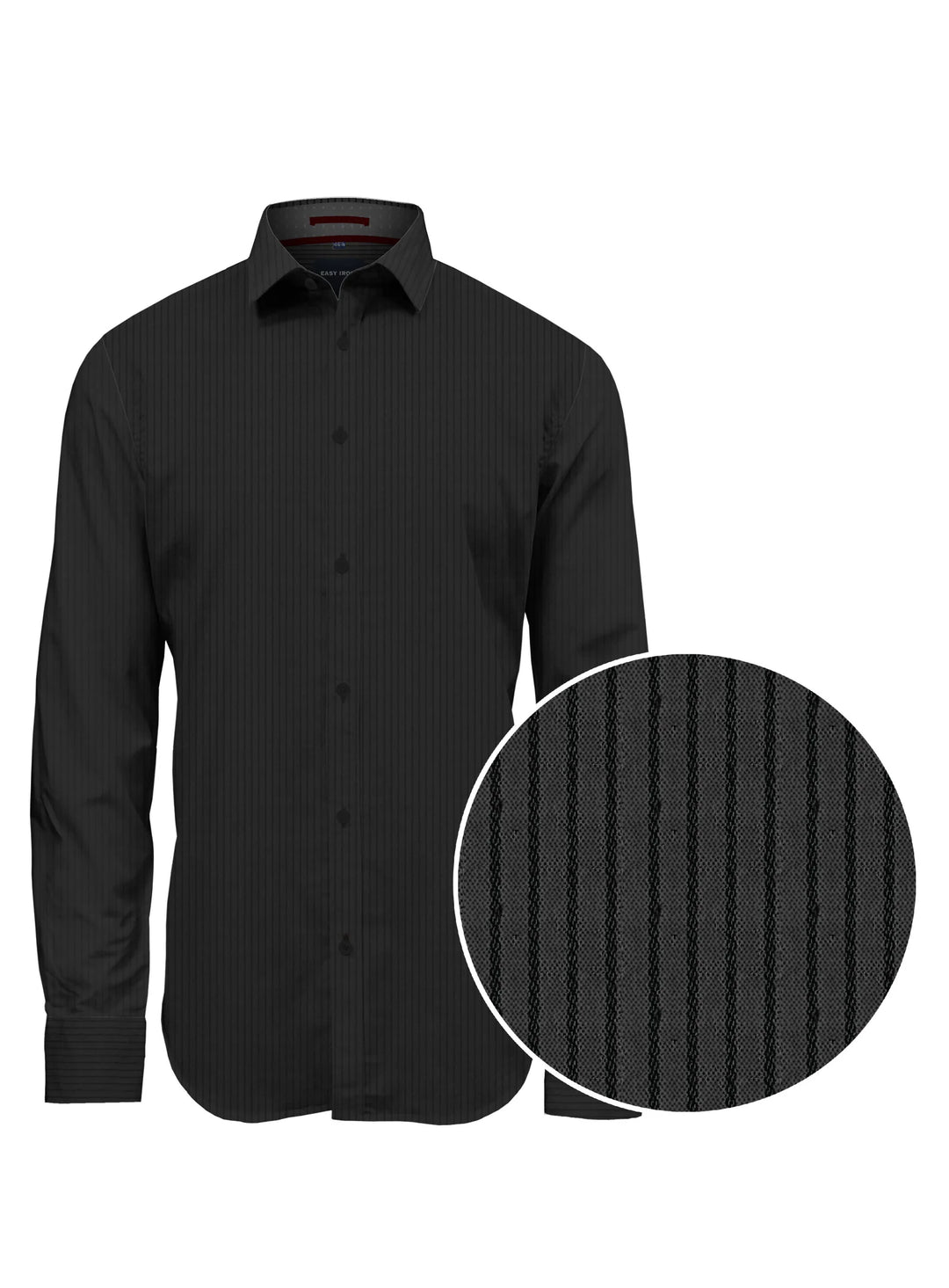 LONZO - LUXURY TONE ON TONE DOBBY TEXTURE SHIRT "BLACK"