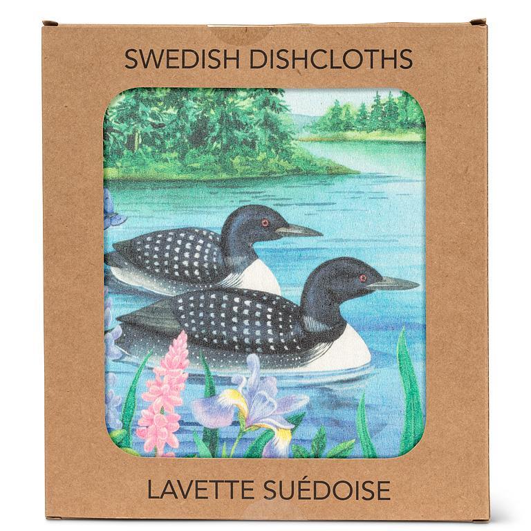 LOON PAIR DISHCLOTH 6.75X7.5&
