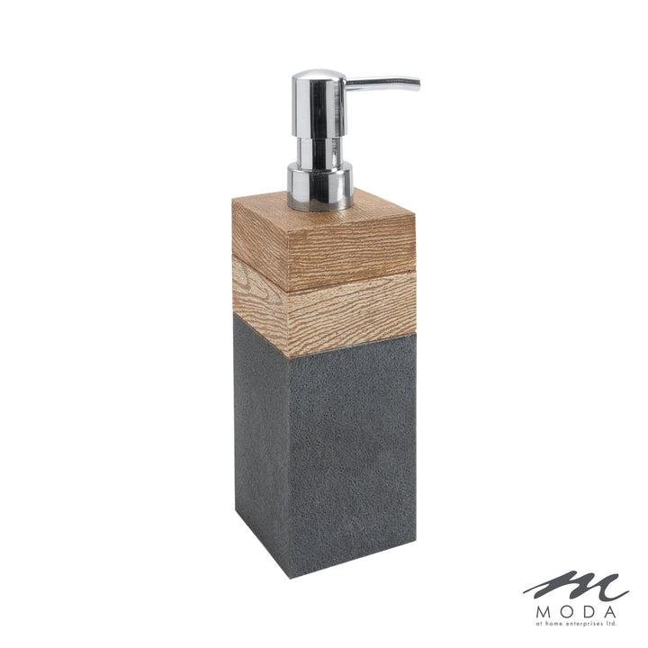 KENORA RESIN LOTION/SOAP DISPENSER - GREY/BROWN