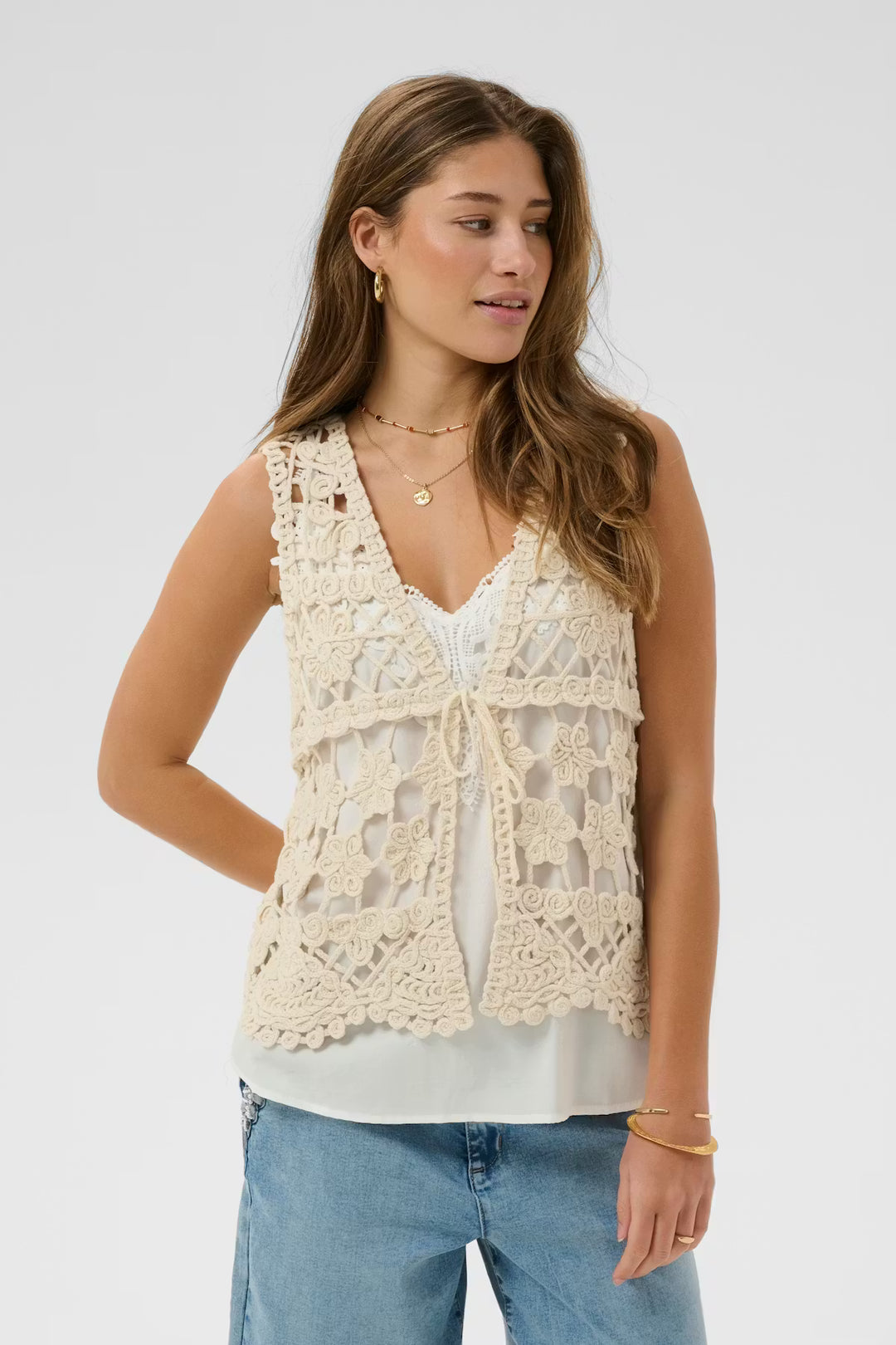 CRLOTU VEST "PERFECTLY PALE/NATURE"