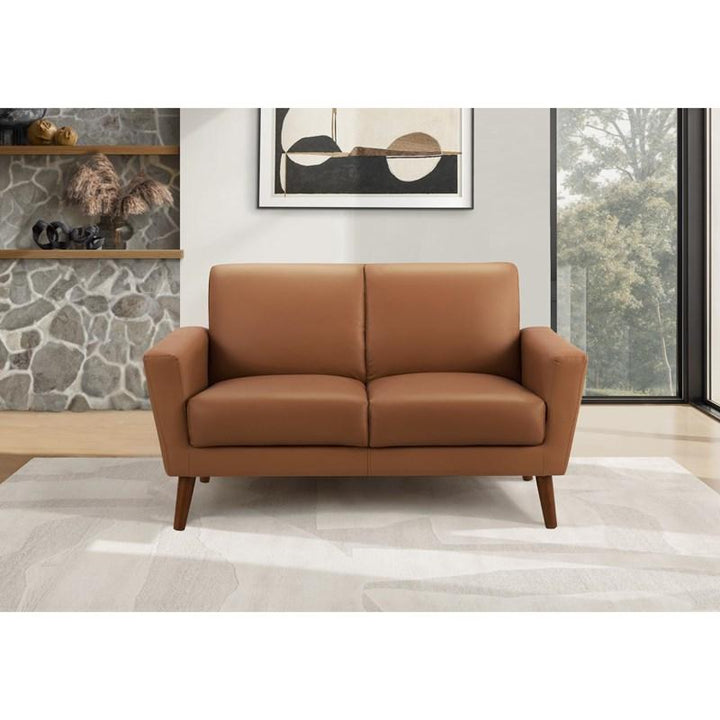 STATIONARY POLYESTER LOVESEAT "COGNAC"