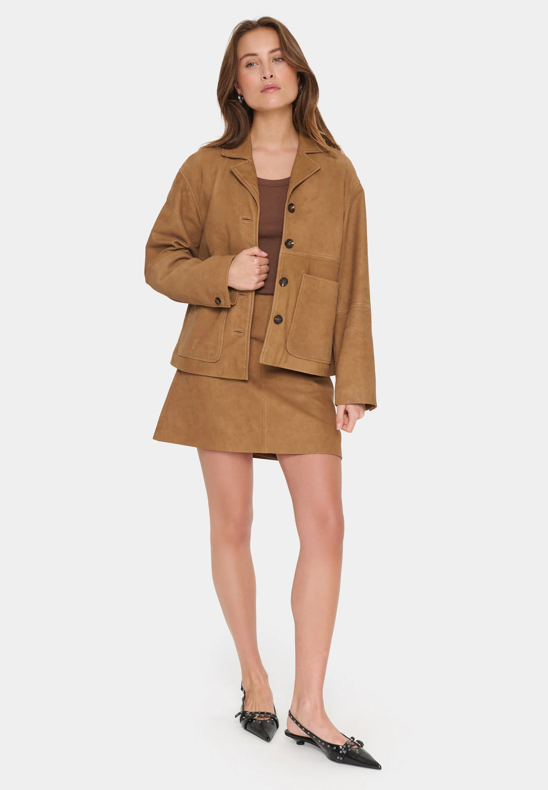 LUELLASZ JACKET 100% LEATHER "ERMINE"