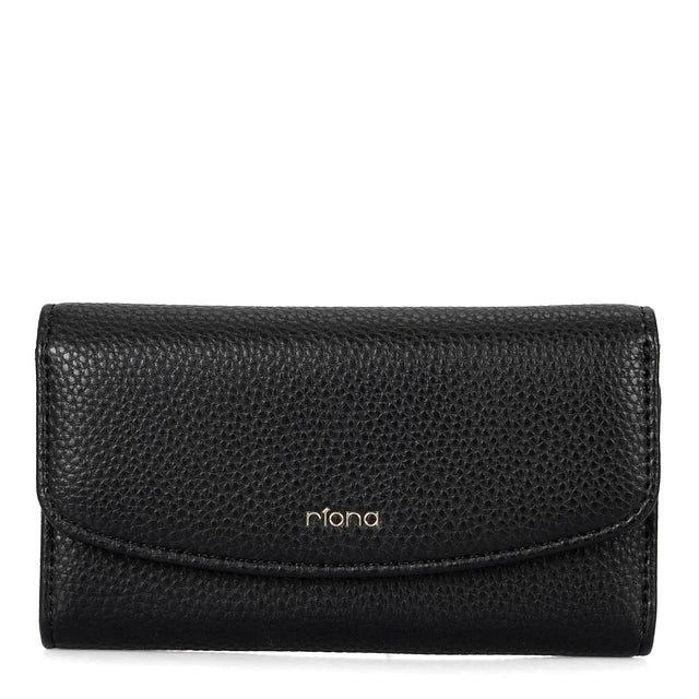 RIONA LUCY 2.0 RFID SMALL FLAP WALLET "BLACK"