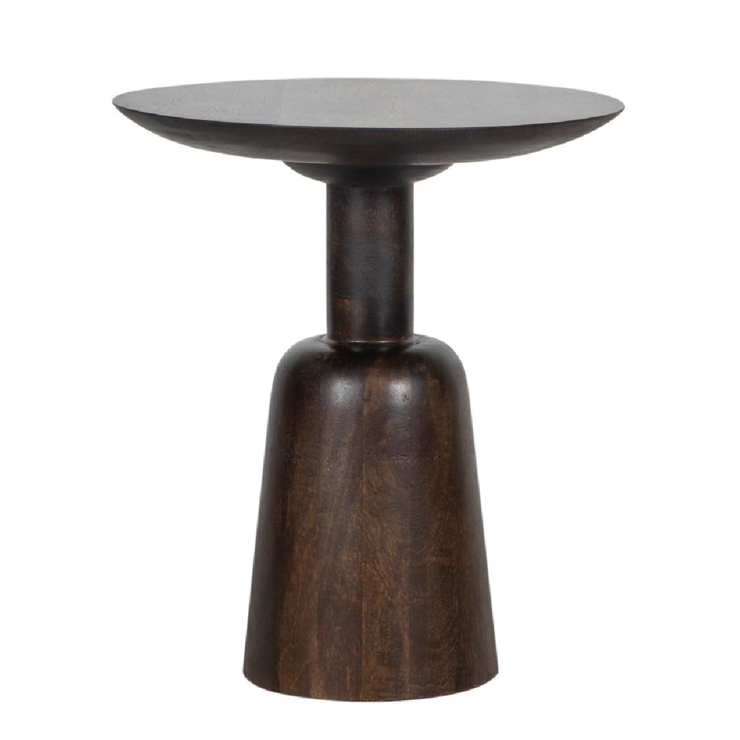 LUISA MANGO WOOD ROUND SIDE TABLE