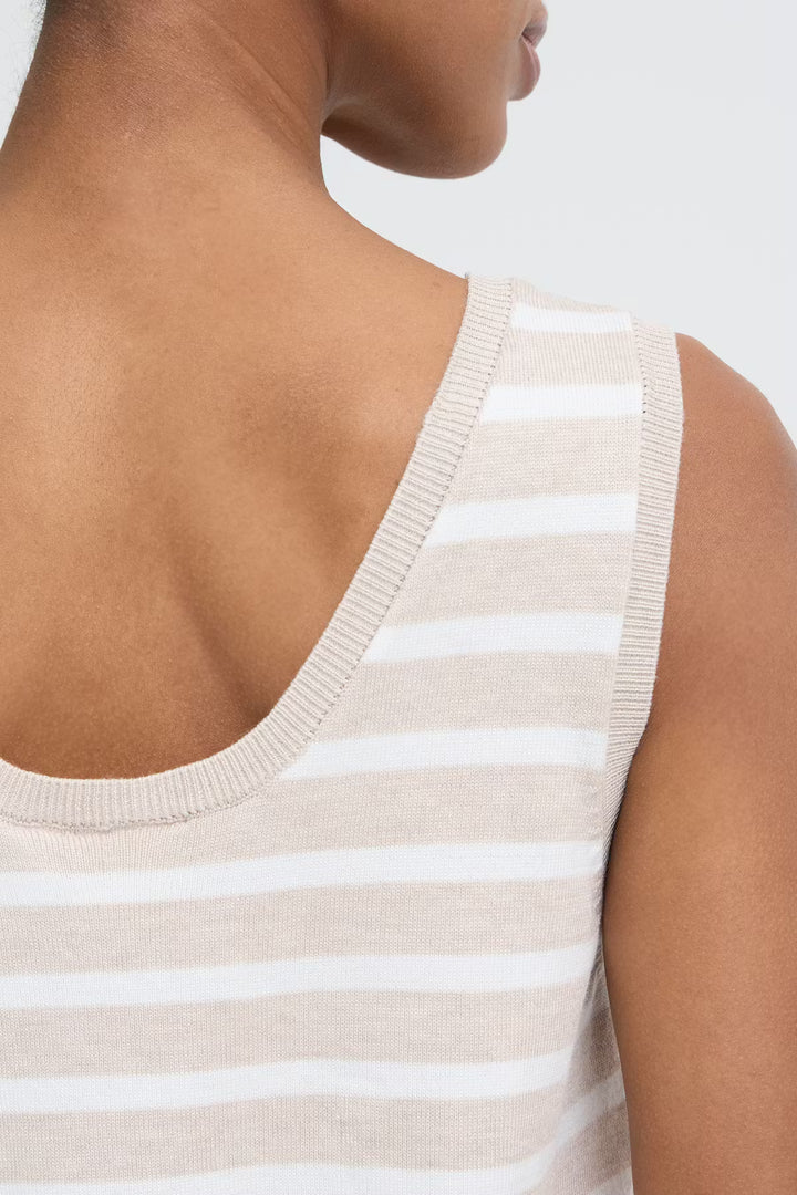 IHLULS TOP "SMALL OATMEAL WHITE STRIPE"