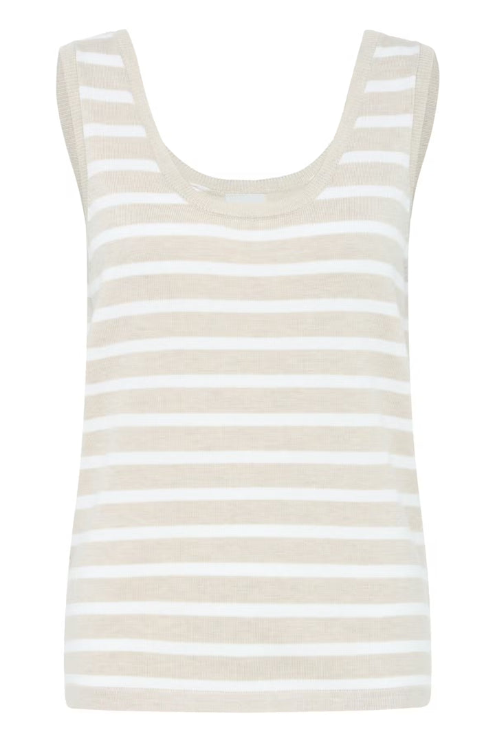 IHLULS TOP "SMALL OATMEAL WHITE STRIPE"