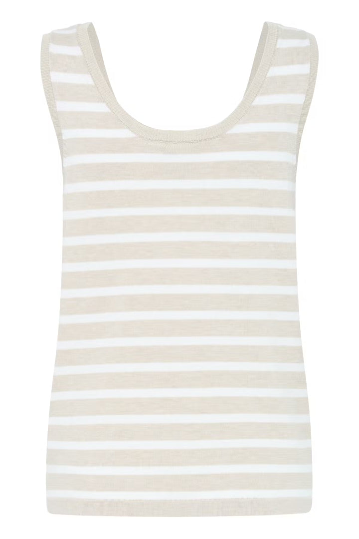IHLULS TOP "SMALL OATMEAL WHITE STRIPE"