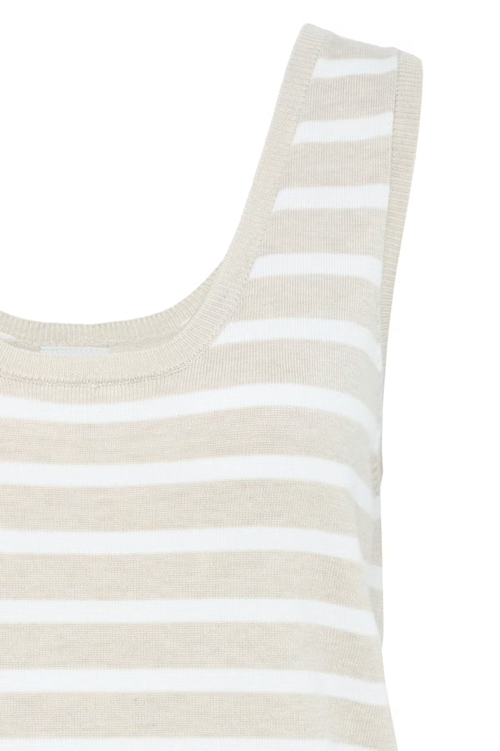IHLULS TOP "SMALL OATMEAL WHITE STRIPE"