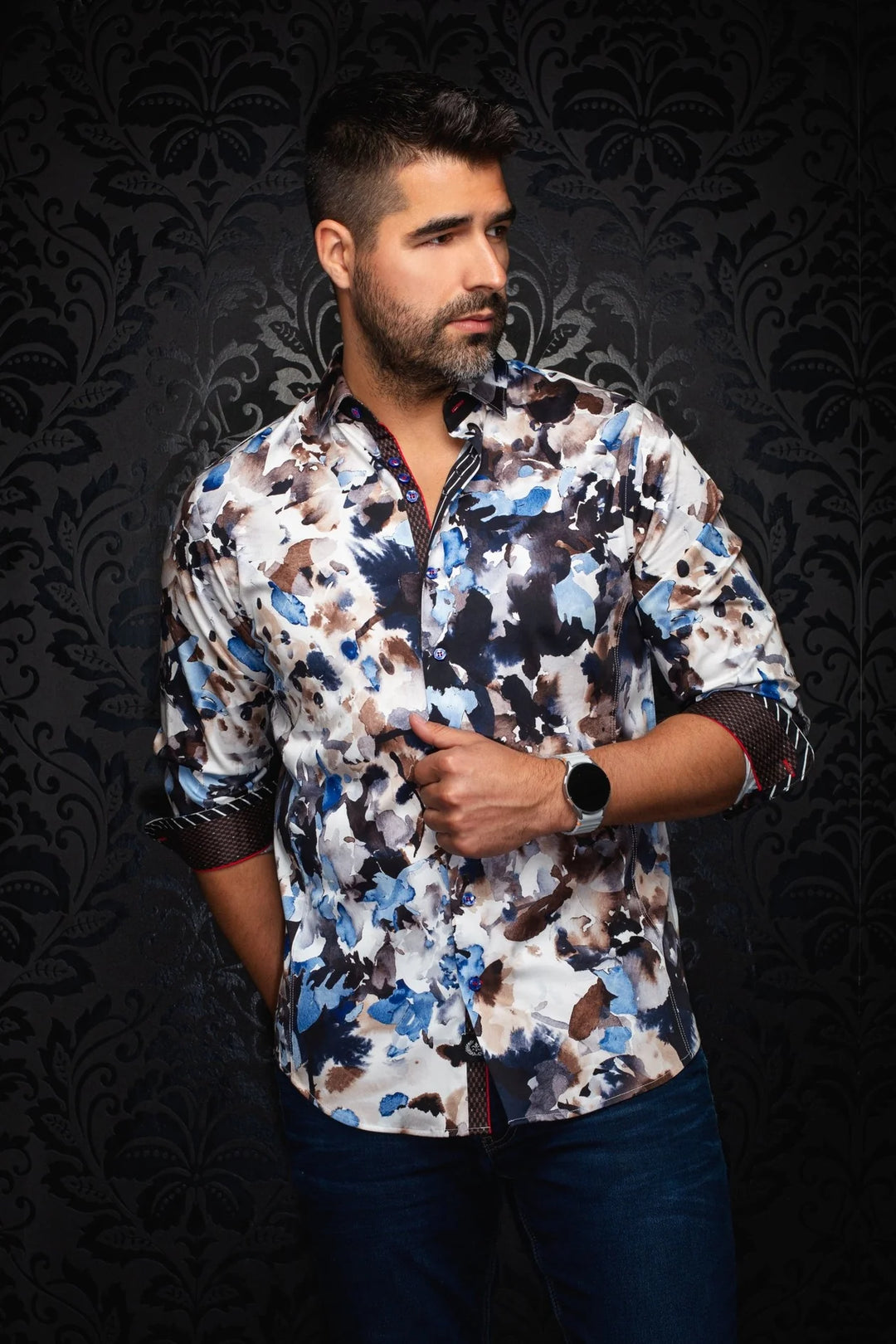 MAGNUS SHIRT "BLUE BROWN"