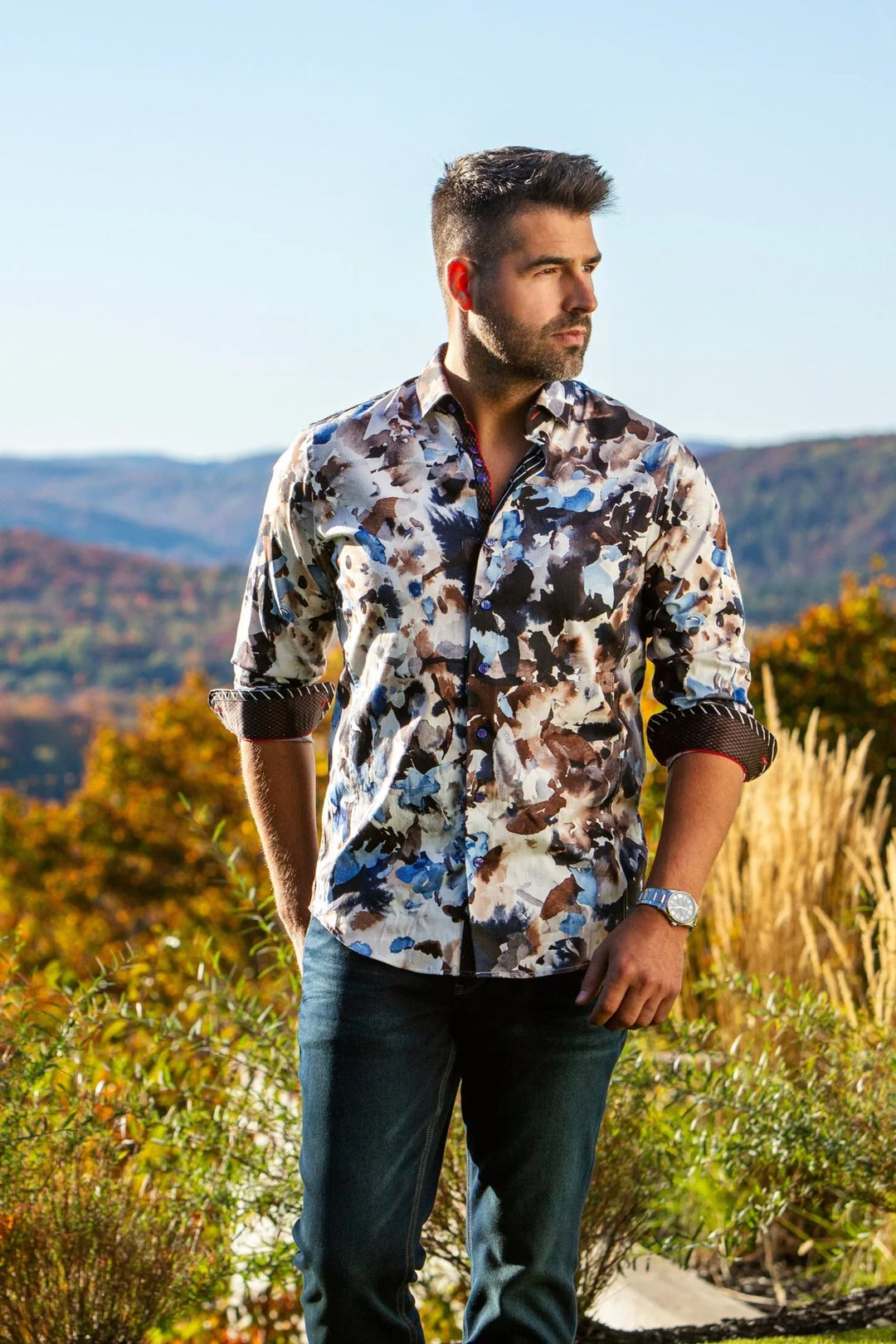 MAGNUS SHIRT "BLUE BROWN"