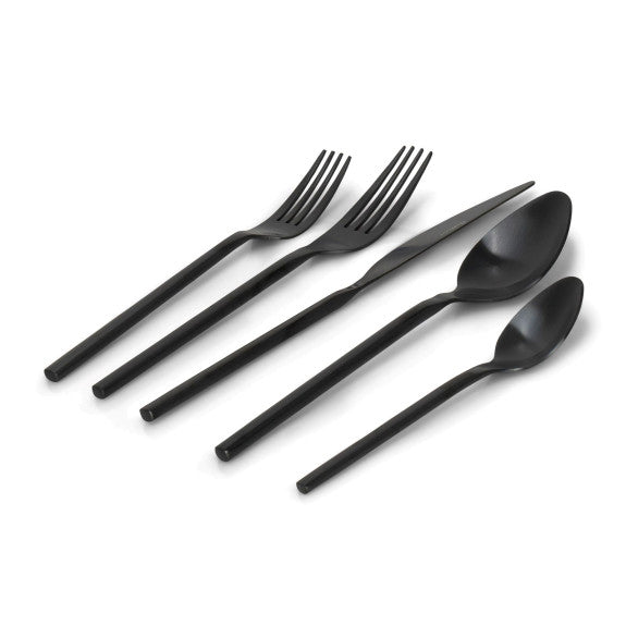MAISON BLACK 18/10 STAINLESS STEEL - 20PC PIECE FLATWARE SET