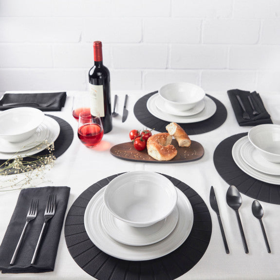 MAISON BLACK 18/10 STAINLESS STEEL - 20PC PIECE FLATWARE SET