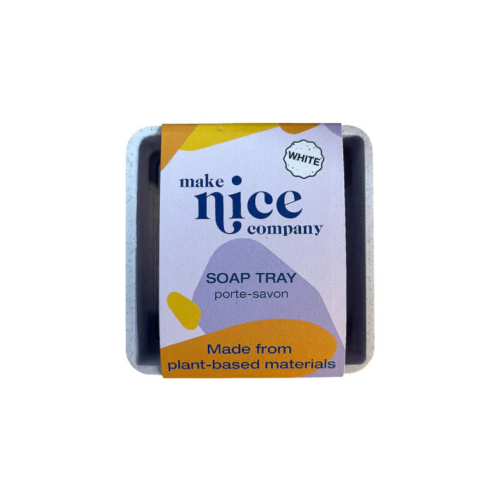 MAKE NICE COMPANY SOAP TRAY (PLANT BASE) - SPECKLED WHITE