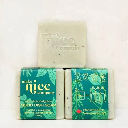 MAKE NICE - MINT AND EUCALYPTUS SOLID DISH SOAP - 240g