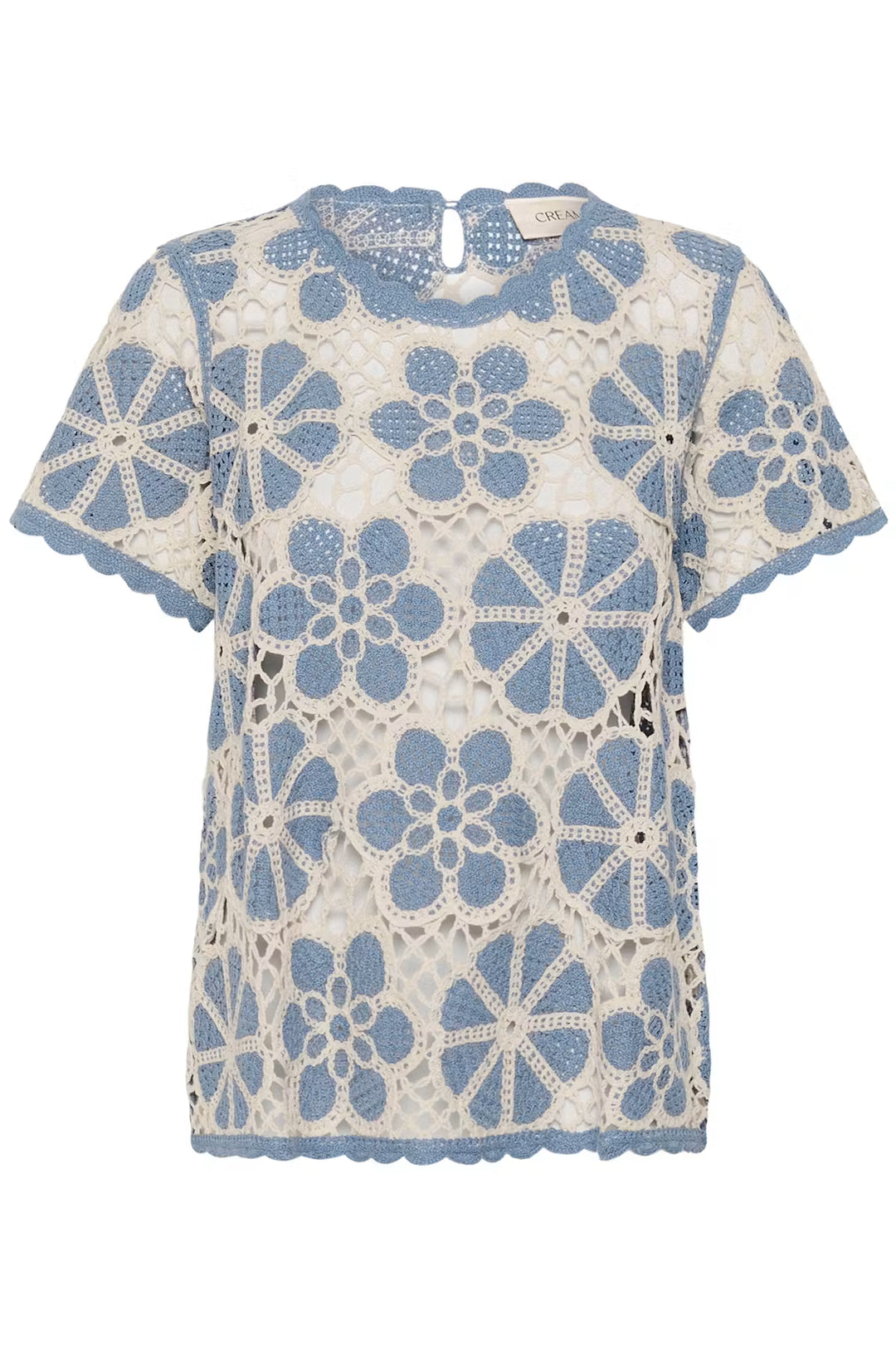 CRMALLICA CROCHET BLOUSE "STONEWASH FLOWER PATTERN"