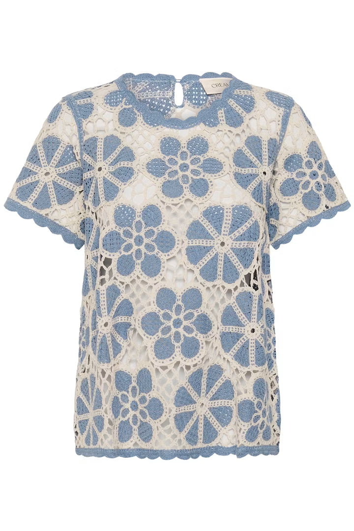 CRMALLICA CROCHET BLOUSE "STONEWASH FLOWER PATTERN"
