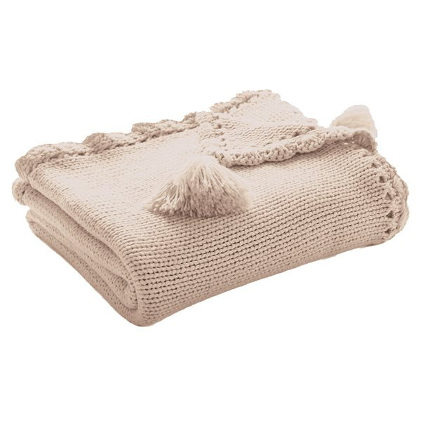 MAMOUNETTE BEIGE KNIT THROW 50X60