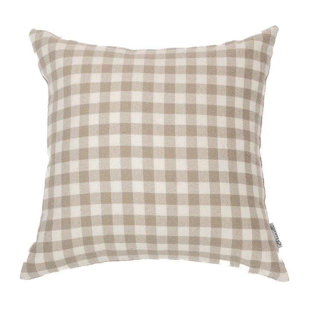 MANOS GREY PLAID DECORATIVE PILLOW 18X18