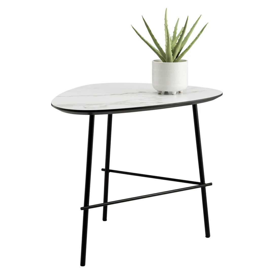 TANGENT FAUX MARBLE TOP ACCENT SIDE TABLE