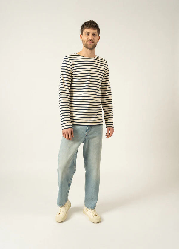 MERIDIEN STRIPED SAILOR SHIRT - ECRU/MARINE, MARINE/JEAN