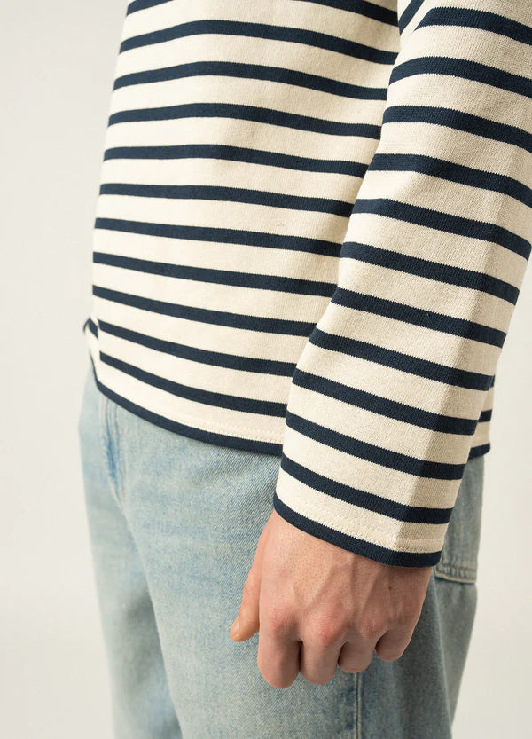 MERIDIEN STRIPED SAILOR SHIRT - ECRU/MARINE, MARINE/JEAN