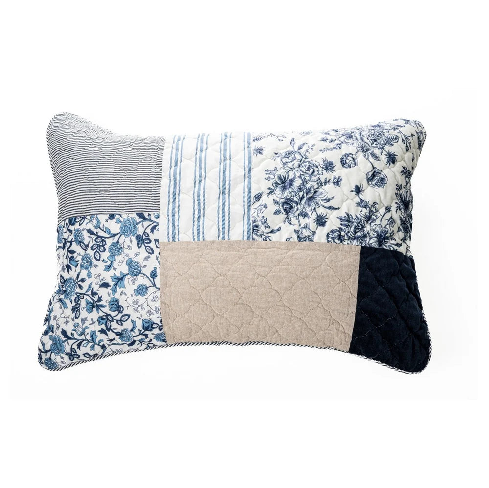 MARINE PATCHWORK DECORATIVE PILLOW SHAM - QUEEN 20X30&