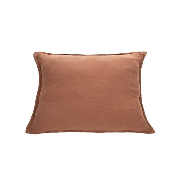 MUSLIN BROWN DECORATIVE PILLOW SHAMS - QUEEN 20X30 (SET OF 2)